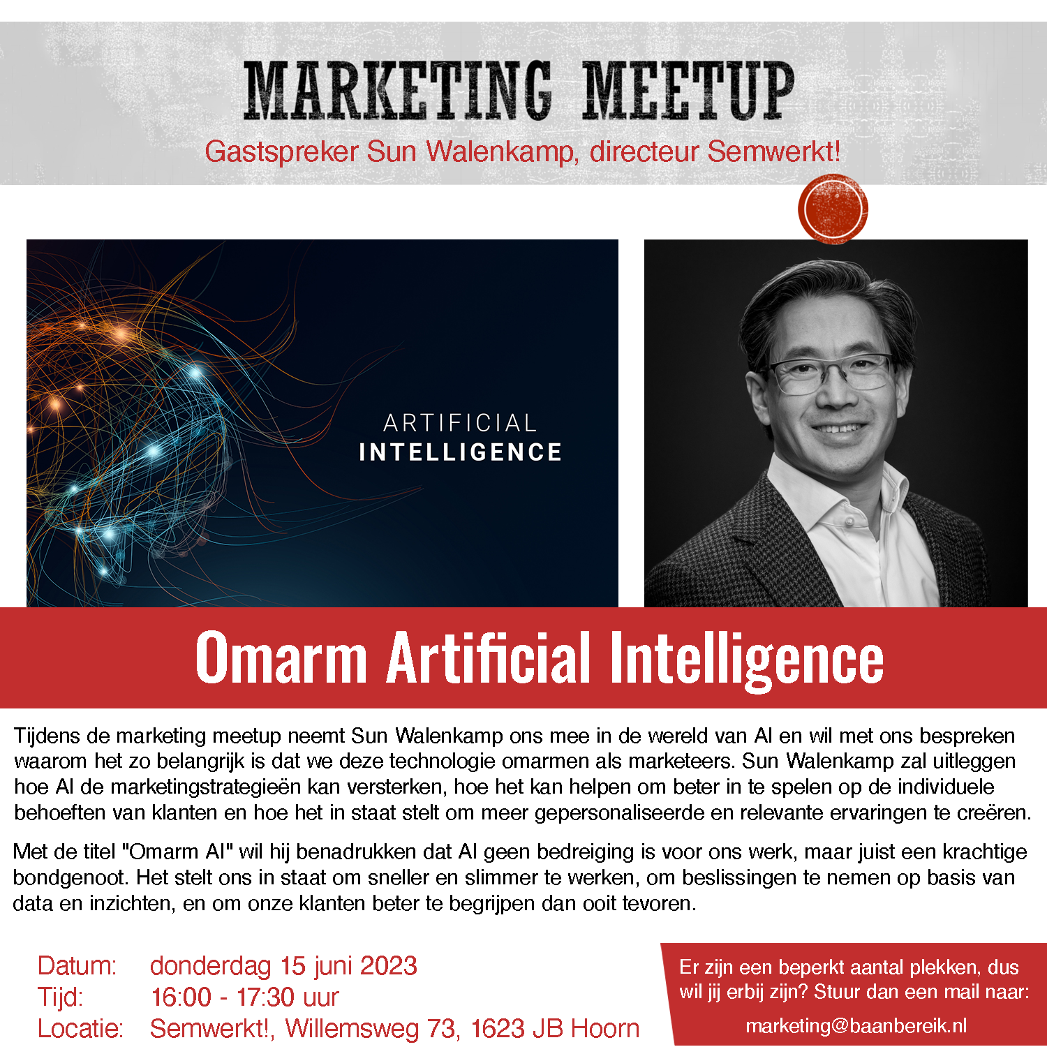 Ontdek de kracht van AI in de Marketing Meetup op 15 juni 2023
